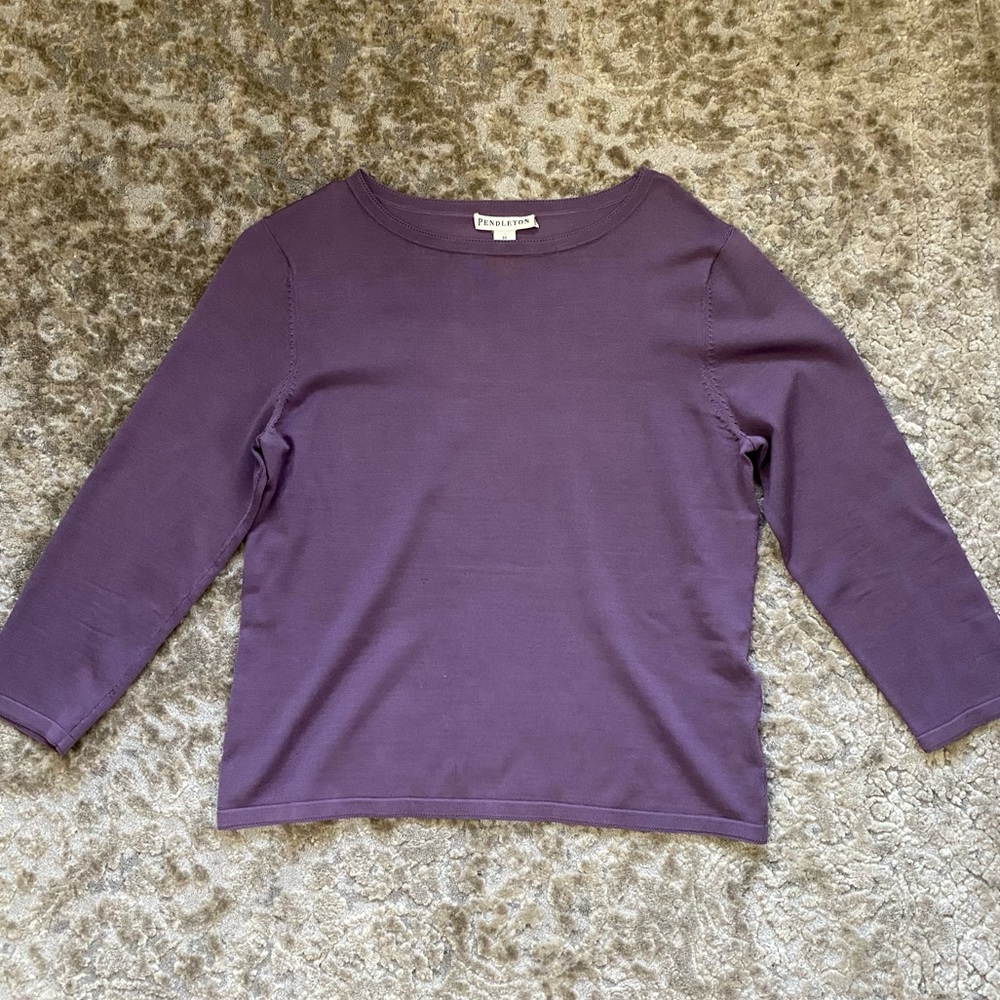 Pendleton Silk Blend Purple Sweater Size M